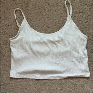 Old Navy White Ribbed Crop Camisole